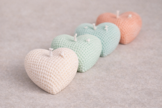 Bougie moulée (Cœur) – Cerise